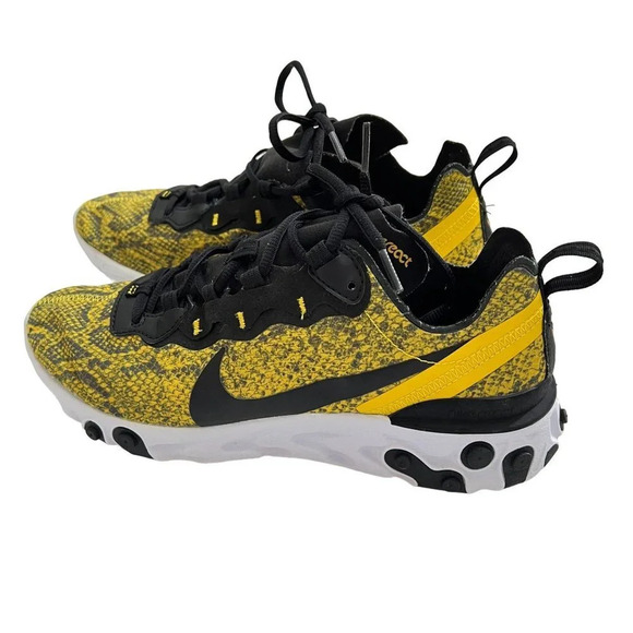 Nike React Element Yellow Snakeskin Womens Sneakers Size 9 - Picture 2 of 8
